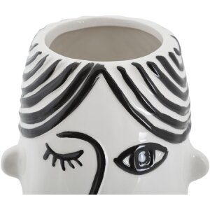 Ваза Mauro Ferretti лицо 13,2х11,8х26,3 см белый черный
