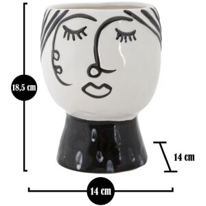 Mauro Ferretti ваза горшок лицо Ø 14x18,2 см белый черный