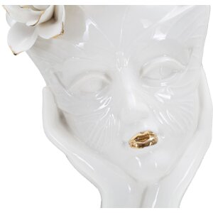 Mauro Ferretti Vase Frau Maske 16,5x14x27,3 cm weiß...