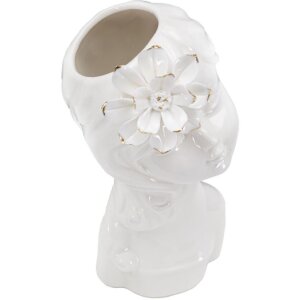 Mauro Ferretti Vase Junge Dame 10,5x10x24,7 cm weiß gold