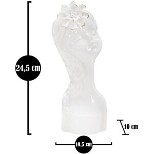 Mauro Ferretti Vase Junge Dame 10,5x10x24,7 cm weiß gold