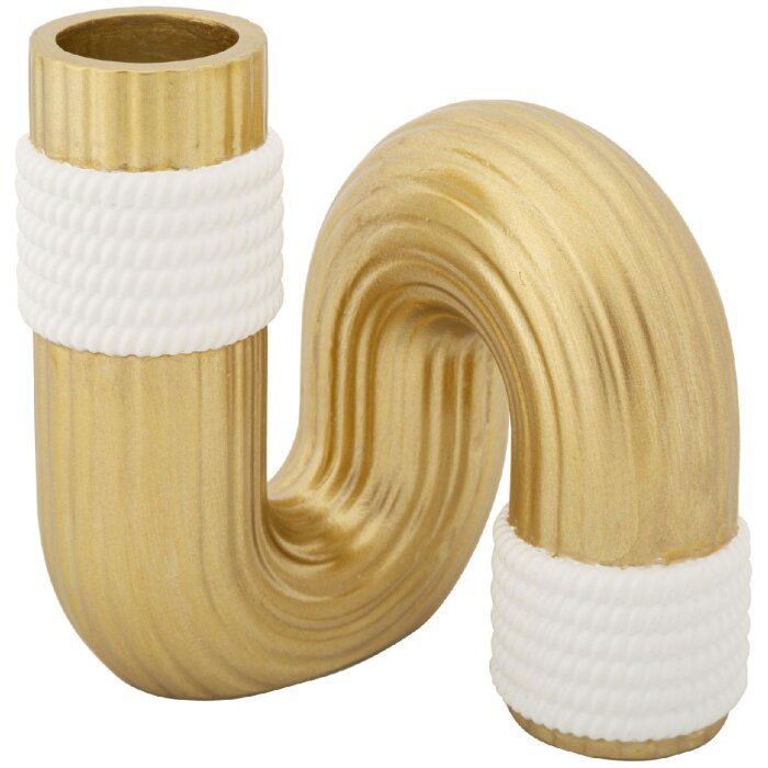 Ваза Mauro Ferretti Bann 10,5x10,5x12,7 см золотисто-белая