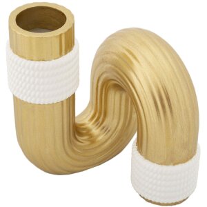 Mauro Ferretti Vase Bann 10,5x10,5x12,7 cm gold weiß