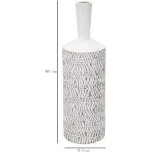Mauro Ferretti Vase Nairobi Flasche Ø 15x49,5 cm weiß gewaschen