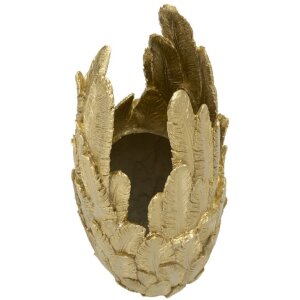 Mauro Ferretti Vase Federn 32x34x80 cm goldfarben