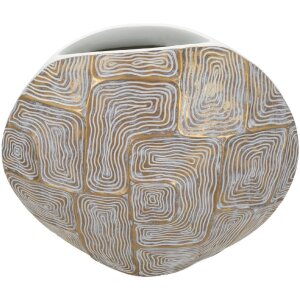 Ваза Mauro Ferretti Eklipsen 36x11x34,5 см золотисто-белая