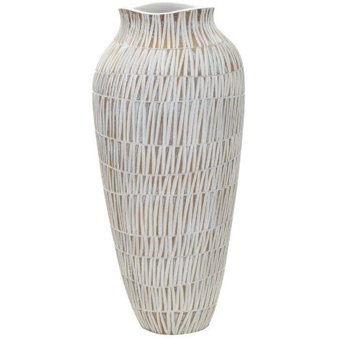 Mauro Ferretti Vase Stiky Ø 23x50 cm gold weiß