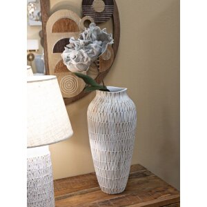 Mauro Ferretti Vase Stiky Ø 23x50 cm gold weiß