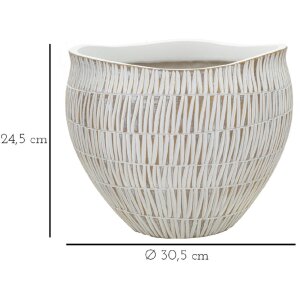 Кашпо Mauro Ferretti Stiky Ø 30,5x24,5 см золотисто-белое