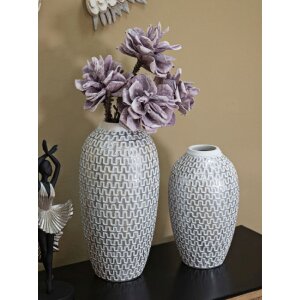 Mauro Ferretti Ваза Волна Ø 21x43 см золотисто-белая