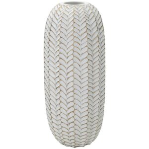 Mauro Ferretti Vase Blatt Ø 18,5x46 cm weiß...