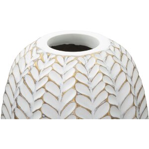 Ваза Mauro Ferretti Лист Ø 18,5x46 см белое золото