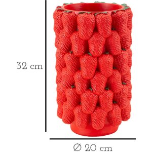 Mauro Ferretti Vase Erdbeeren Ø 20x32 cm rot