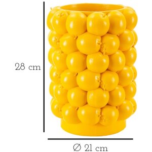 Ваза Mauro Ferretti Лимоны Ø 21x28 см желтая