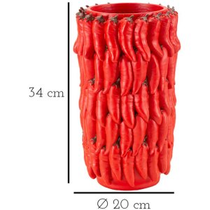 Ваза Mauro Ferretti Chilli Ø 20x34 см красная