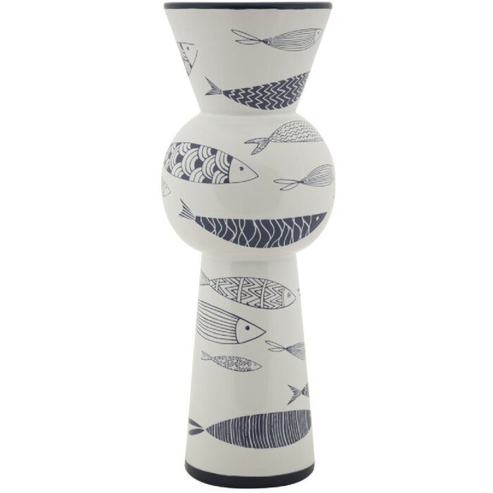 Mauro Ferretti ваза рыба высокая Ø 14x38,5 см белый синий
