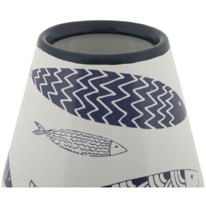 Mauro Ferretti ваза рыба двойная Ø 14x34 см бело-голубая