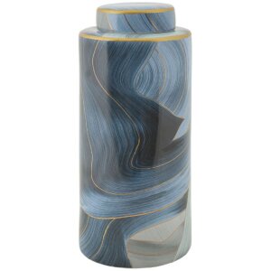 Mauro Ferretti Vase Elegant Ø 15x34 cm blau gold...