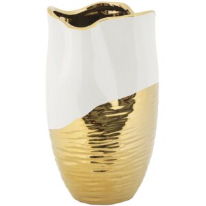 Mauro Ferretti Vase Lux Ø 20x35 cm weiß gold