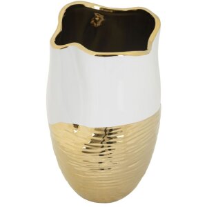 Mauro Ferretti Vase Lux Ø 20x35 cm weiß gold