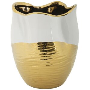 Mauro Ferretti Vase Lux Ø 20x25 cm weiß gold