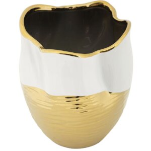 Mauro Ferretti Vase Lux Ø 20x25 cm weiß gold