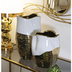 Mauro Ferretti Ваза Lux Ø 20x25 см белое золото