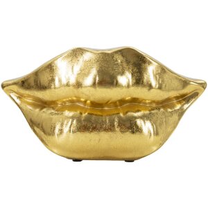 Mauro Ferretti Vase Mundlippe 23x8x12 cm gold