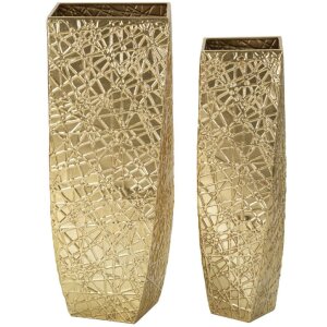 Mauro Ferretti Vasen Set Squer 2tlg 34x34x90 cm 25x25x78...