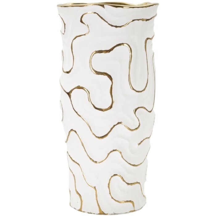 Mauro Ferretti Vase Adore Ø16x32,5 cm weiß gold