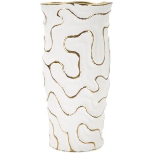 Mauro Ferretti Vase Adore Ø16x32,5 cm weiß gold
