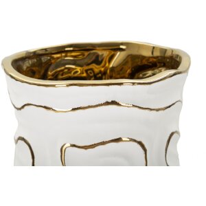 Mauro Ferretti Vase Adore Ø16x32,5 cm weiß gold