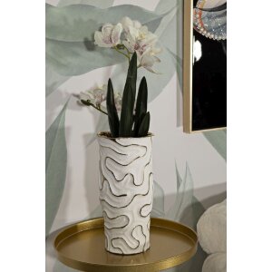 Mauro Ferretti Vase Adore Ø16x32,5 cm weiß gold