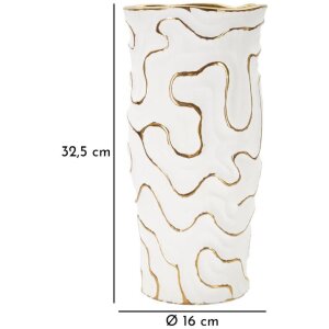 Mauro Ferretti Vase Adore Ø16x32,5 cm weiß gold