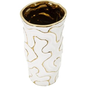 Ваза Mauro Ferretti Adore Ø 12,5x25 см белое золото