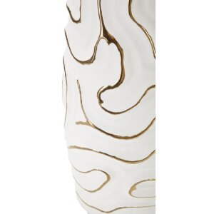 Mauro Ferretti Vase Lia Ø14,5x39,5 cm weiß gold