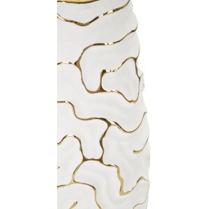 Mauro Ferretti Vase Lia Ø 12x29,5 cm weiß gold