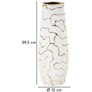 Mauro Ferretti Vase Lia Ø 12x29,5 cm weiß gold