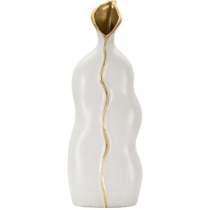 Mauro Ferretti Vase Uma 19,5x10x50 cm weiß gold