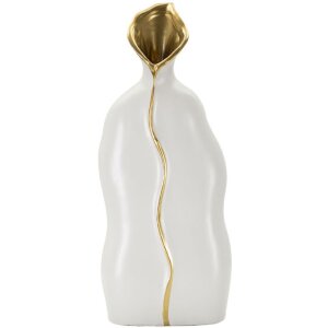 Mauro Ferretti Vase Uma 16x8x40 cm weiß gold