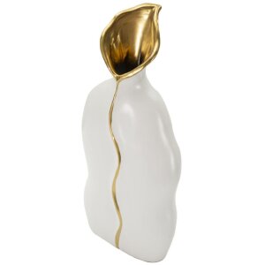 Mauro Ferretti Vase Uma 16x8x40 cm weiß gold