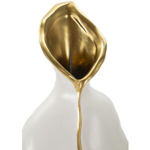 Mauro Ferretti Ваза Uma 16x8x40 см белое золото