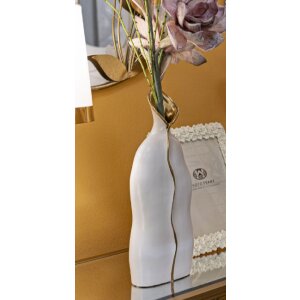 Mauro Ferretti Ваза Uma 16x8x40 см белое золото