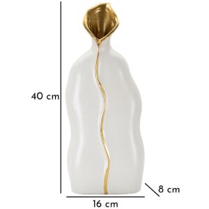 Mauro Ferretti Ваза Uma 16x8x40 см белое золото