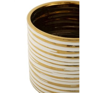 Mauro Ferretti Набор цветочных горшков Blom из 2 частей Ø 23x22 см и Ø 18x17,5 см белое золото
