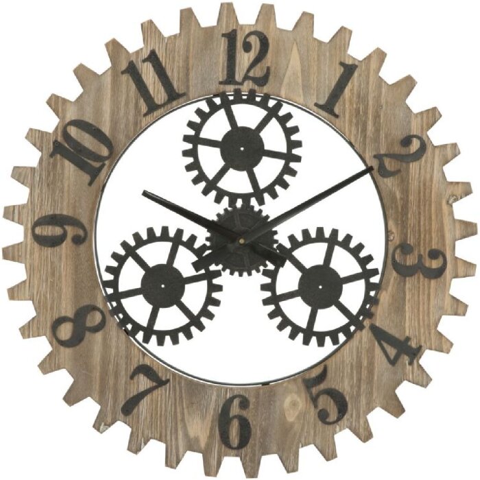 Mauro Ferretti Настенные часы Ingranaggio Plus Ø60x4 см черный натуральный