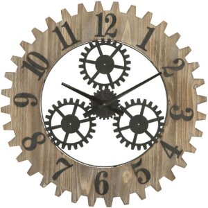 Mauro Ferretti Настенные часы Ingranaggio Plus Ø60x4 см черный натуральный