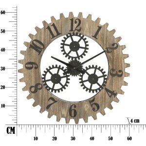 Mauro Ferretti Настенные часы Ingranaggio Plus Ø60x4 см черный натуральный