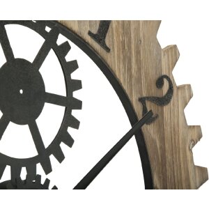 Mauro Ferretti Настенные часы Ingranaggio Plus Ø60x4 см черный натуральный