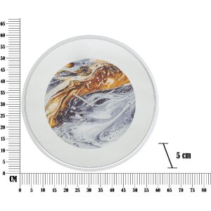 Mauro Ferretti Wanduhr Spiegel Grau Ø60x5 cm mehrfarbig